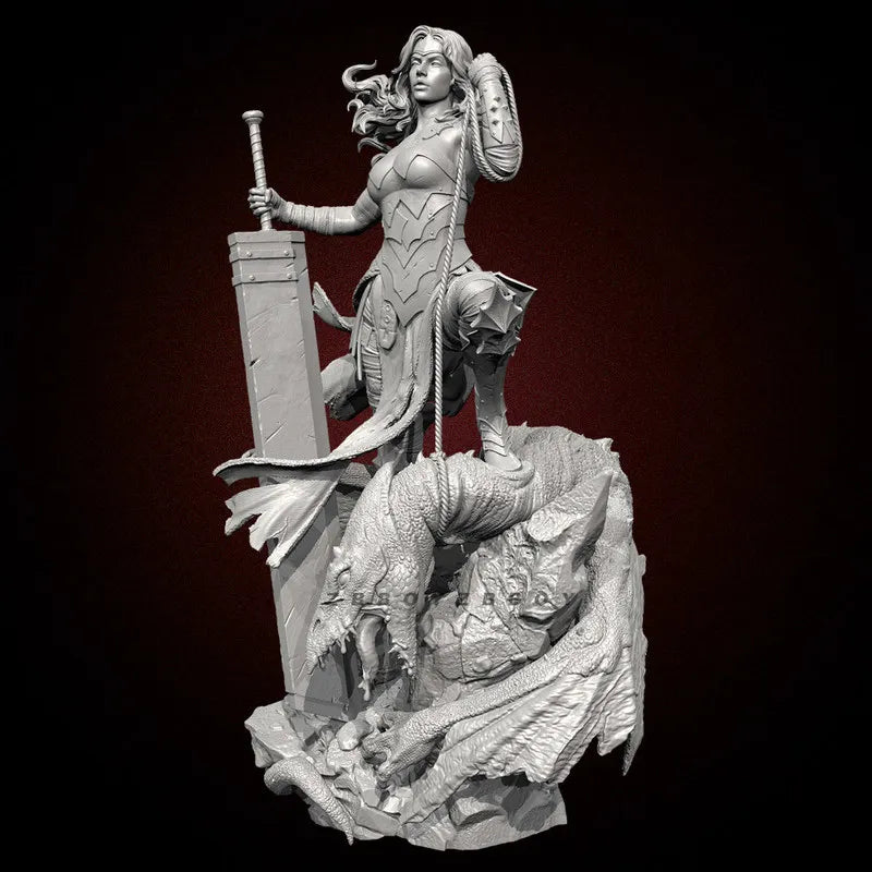 75mm Dragon Slayer, Resin Model Figure Kit, Fantasy Theme, Unassembled and Unpainted