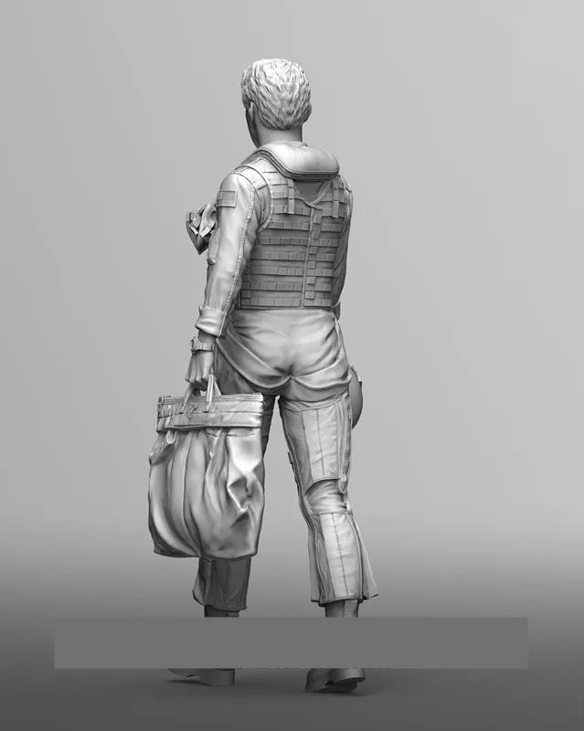 1/16 Modern Soldier Walking in Tactical Gear, Resin Model Figure Kit, Unassembled and Unpainted