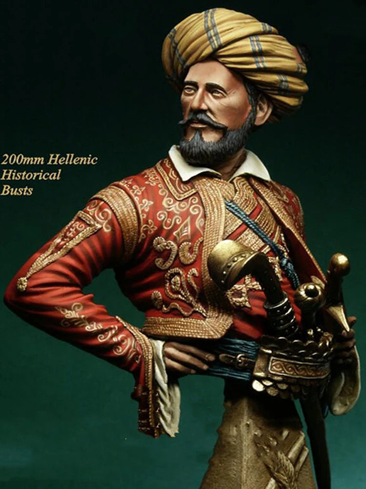1/9 Ancient Hellenistic Greek Commander in Ornate Turban, Resin Model Bust Kit, Unassembled and Unpainted