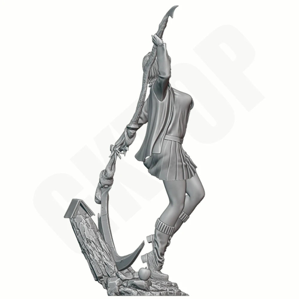1/24 Warrior in School Uniform, Resin Model Figure Kit, Anime Theme, Unassembled and Unpainted