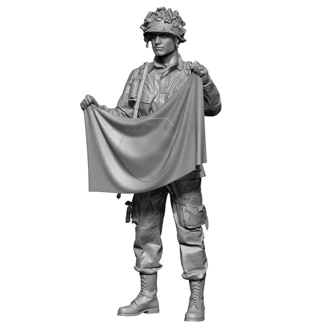 1/35 WWII Allied Soldier Cape, Resin Model Figure Kit, Unassembled and Unpainted
