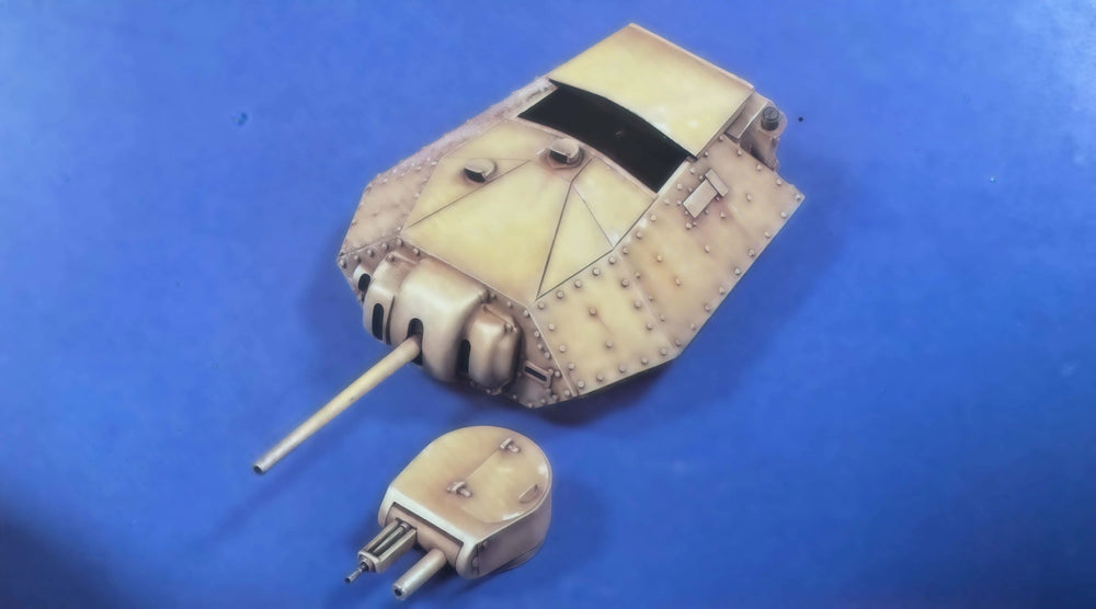1/35 WWII Tank Turret & Hull Assembly, Resin Model Vehicle Kit, Unassembled and Unpainted