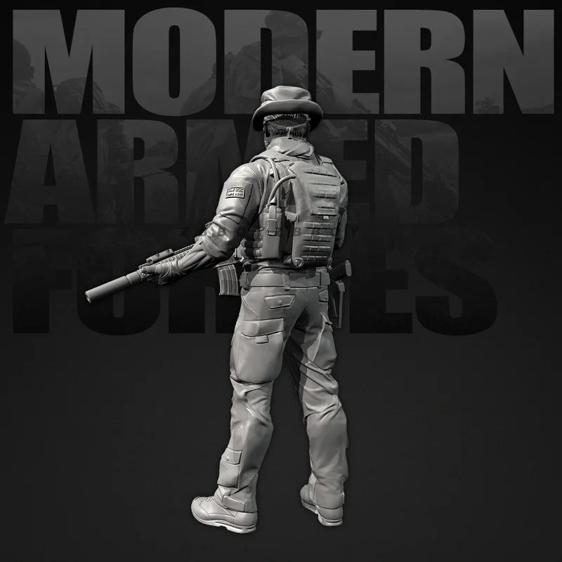50mm Modern Soldier, Resin Model Figure Kit, Unassembled and Unpainted