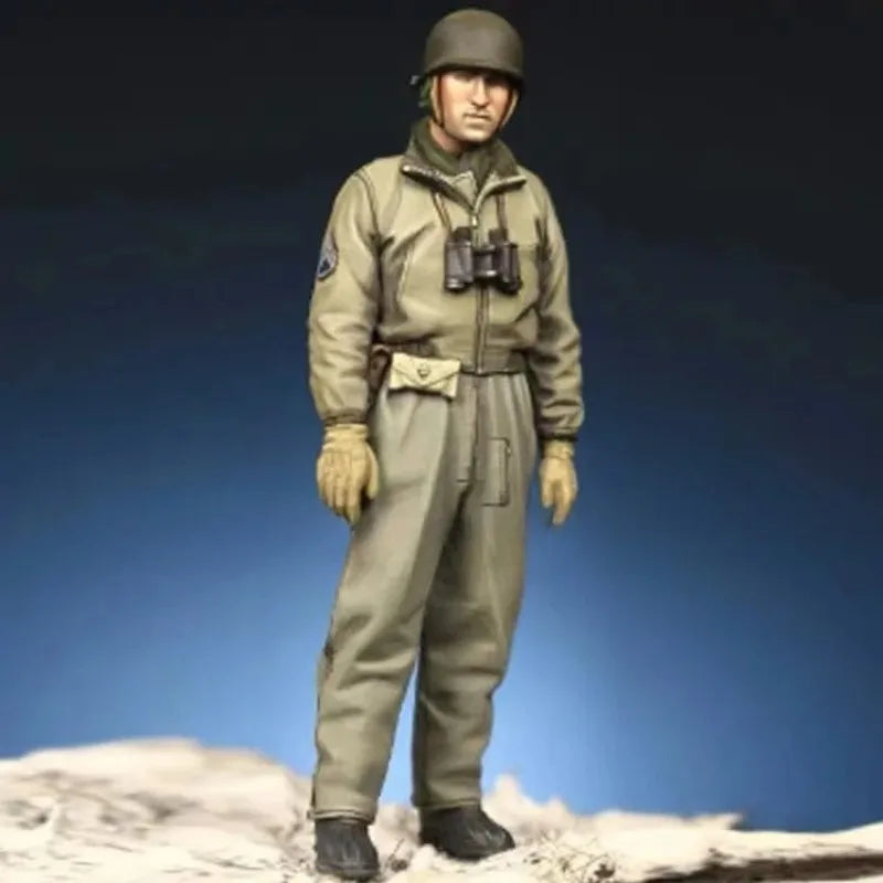 1/35 WWII US Army M4 Sherman Tank Crew, 3 Figures, Resin Model Figure Kit, Unassembled and Unpainted