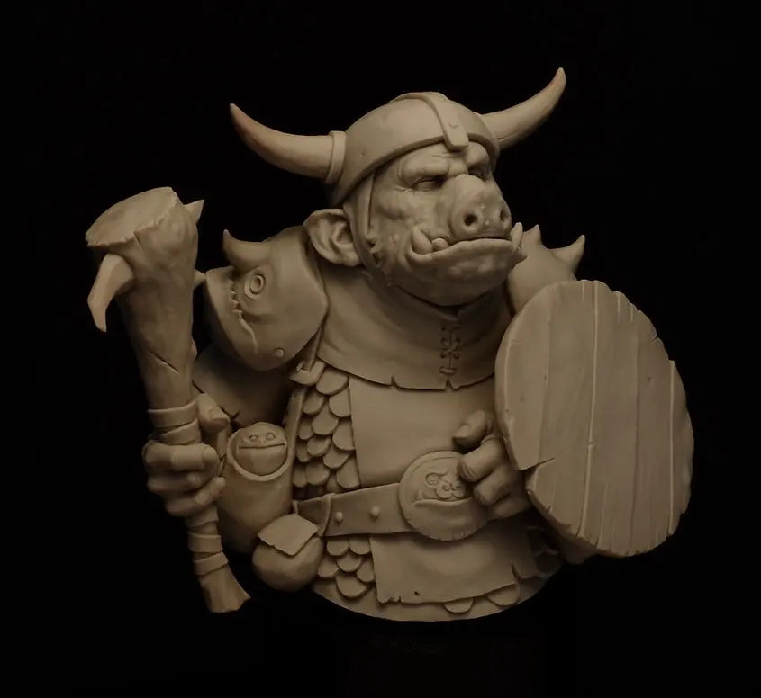1/12 Dark Fantasy Demon Warrior, Resin Model Bust Kit, Fantasy Theme, Unassembled and Unpainted