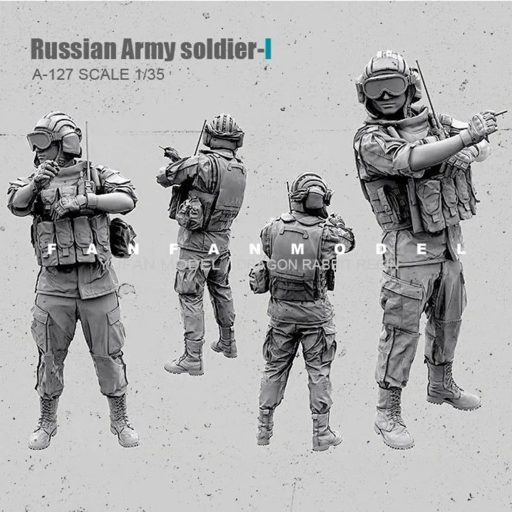 1/35 Modern Russian Army Squad in Combat Gear, 9 Figures, Resin Model Figure Kit, Unassembled and Unpainted