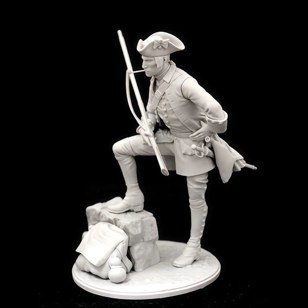 54mm Napoleonic French Infantry with Muskets and Swords, Resin Model Figure Kit, Unassembled and Unpainted