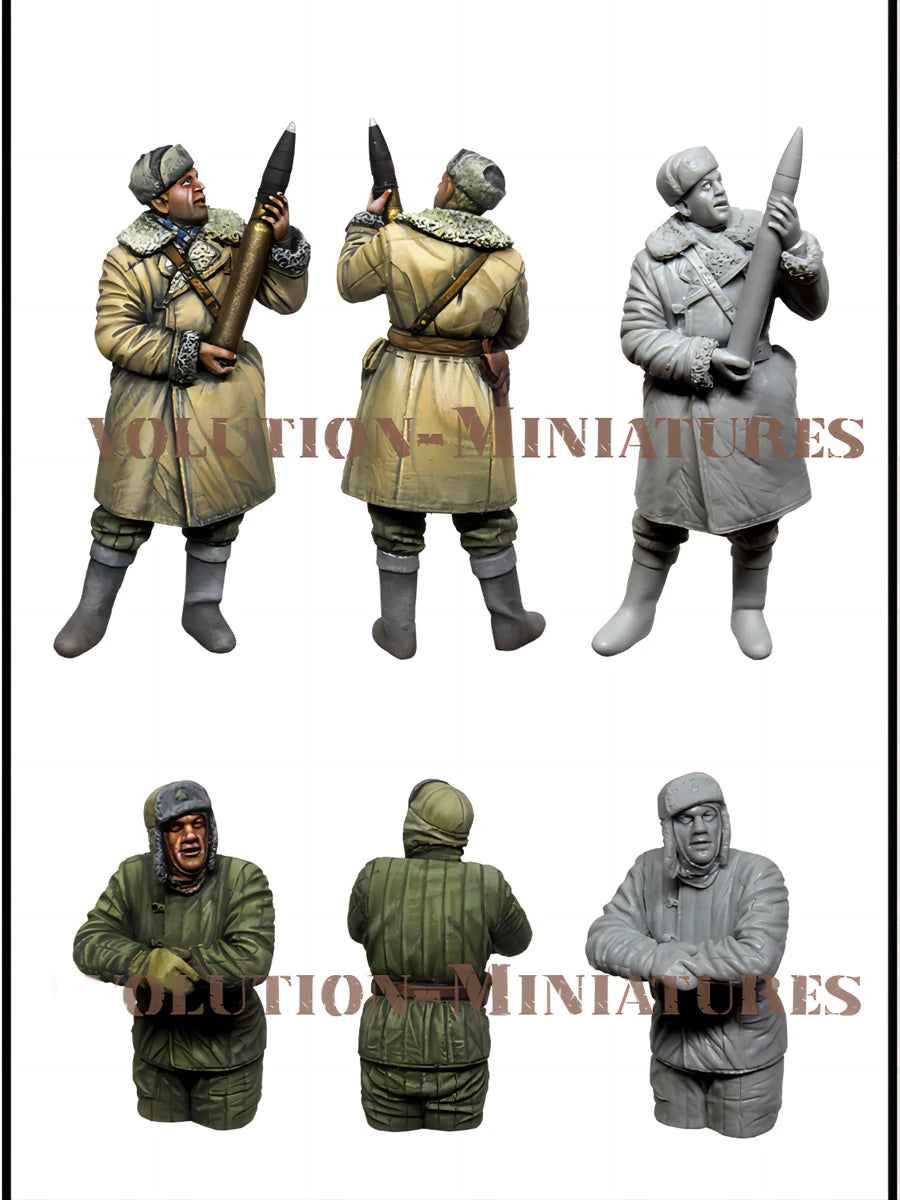 1/35 Warriors, 2 Figures, Resin Model Figure Kit, Fantasy Theme, Unassembled and Unpainted