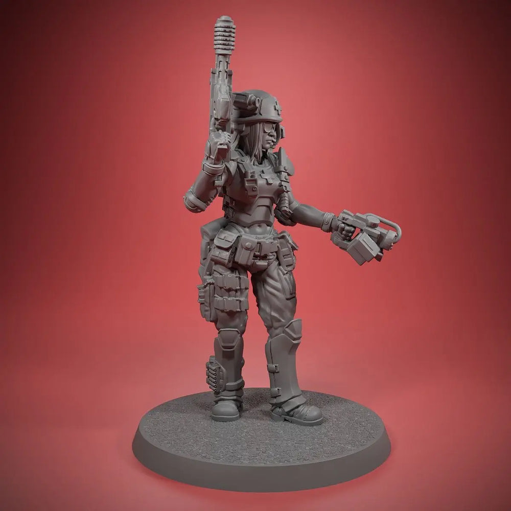 32mm Tactical Soldier, Resin Model Figure Kit, Sci-Fi Theme, Unassembled and Unpainted