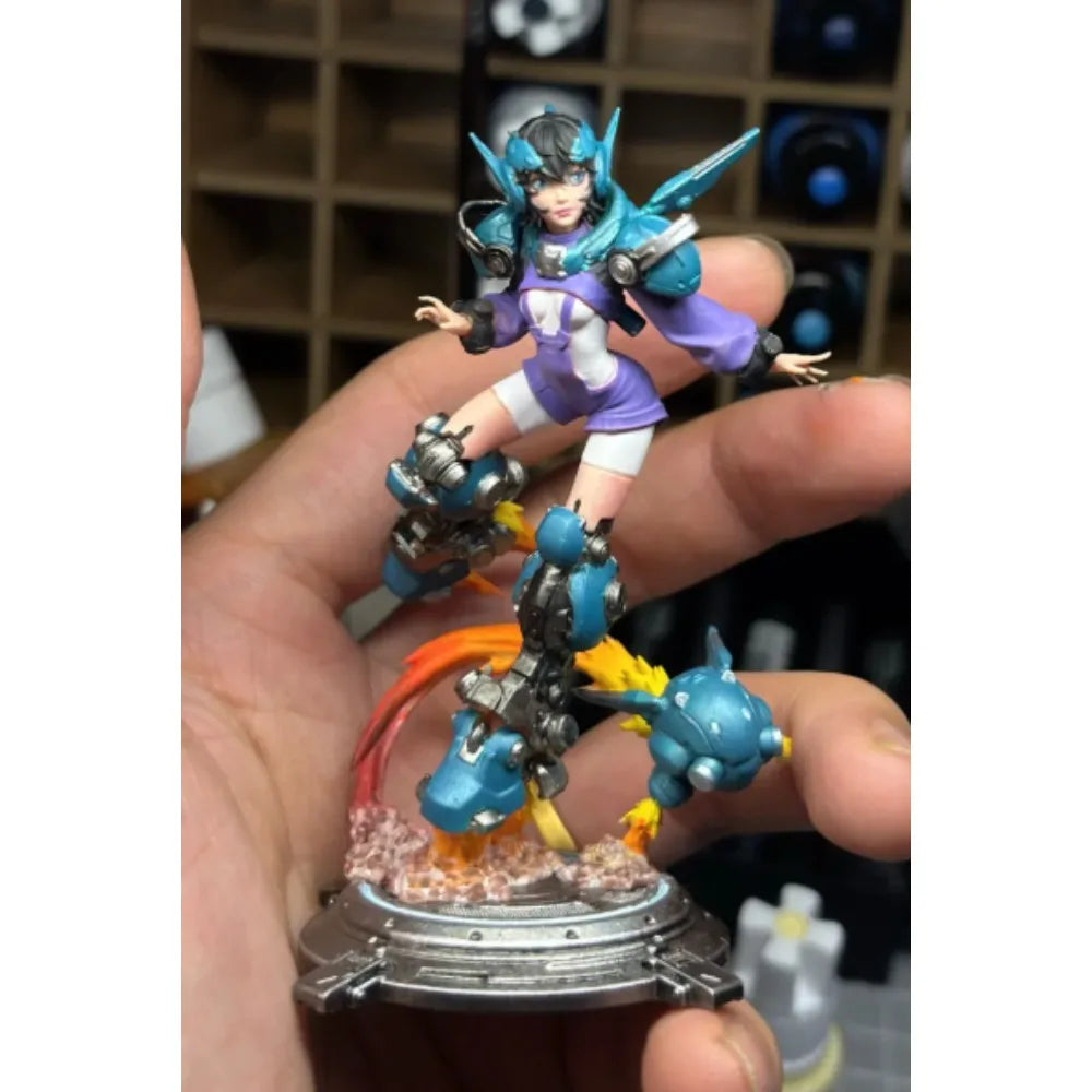 120mm Mechanical Girl Warrior, Resin Model Figure Kit, Fantasy Theme, Unassembled and Unpainted