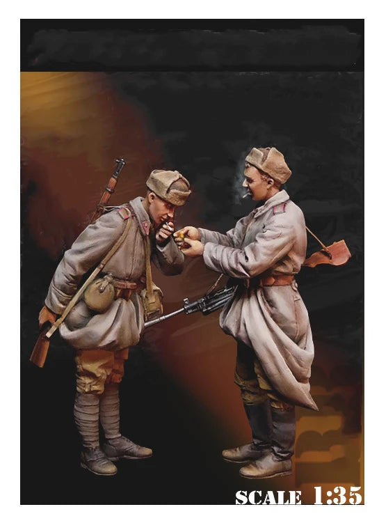 1/35 WWI Soldiers Combat Pair, 2 Figures, Resin Model Figure Kit, Unassembled and Unpainted