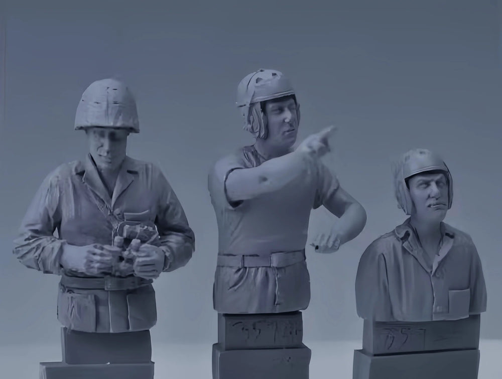 1/35 WWII US Infantry Sergeant Pointing Orders, 6 Figures, Resin Model Figure Kit, Unassembled and Unpainted