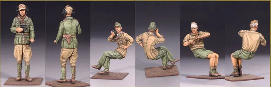 1/35 WWII German Tank Crew Mixed Combat Poses, 7 Figures, Resin Model Figure Kit, Unassembled and Unpainted