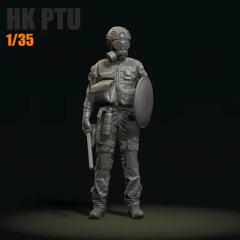 1/35 Modern Police Officers with Gas Masks, 2 Figures, Resin Model Figure Kit, Unassembled and Unpainted