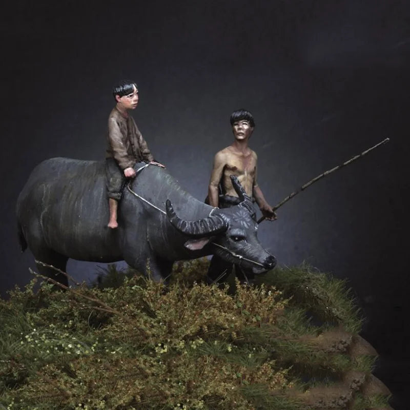 1/35 Vietnam War Shepherd, 3 Figures, Resin Model Diorama Kit, Unassembled and Unpainted