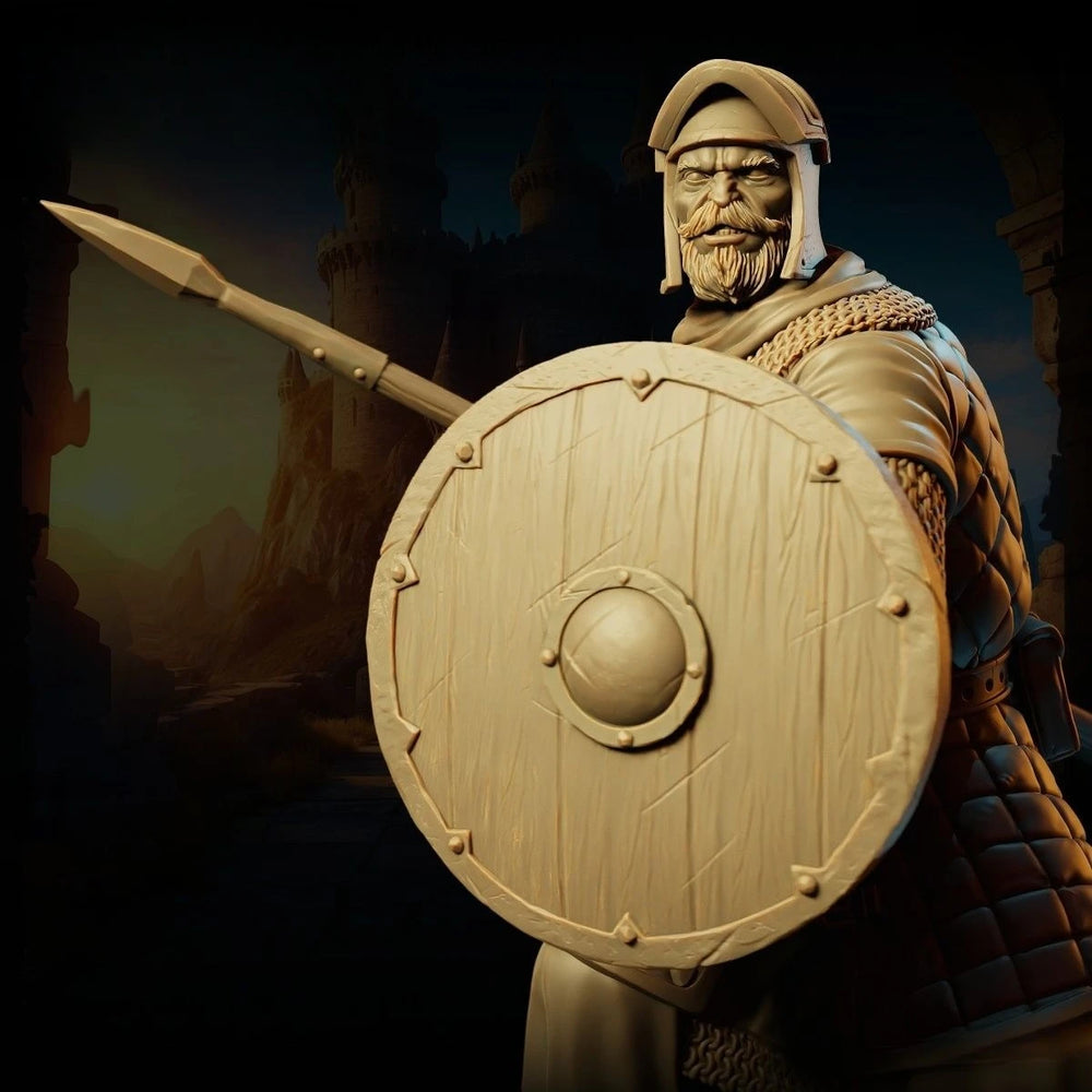 75mm Medieval Mercenary Warriors, 3 Figures, Resin Model Figure Kit, Unassembled and Unpainted