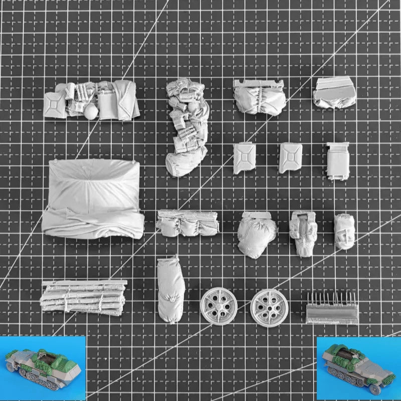 1/35 WWII German Sdkfz 251 C Halftrack, Resin Model Vehicle Kit, Unassembled and Unpainted