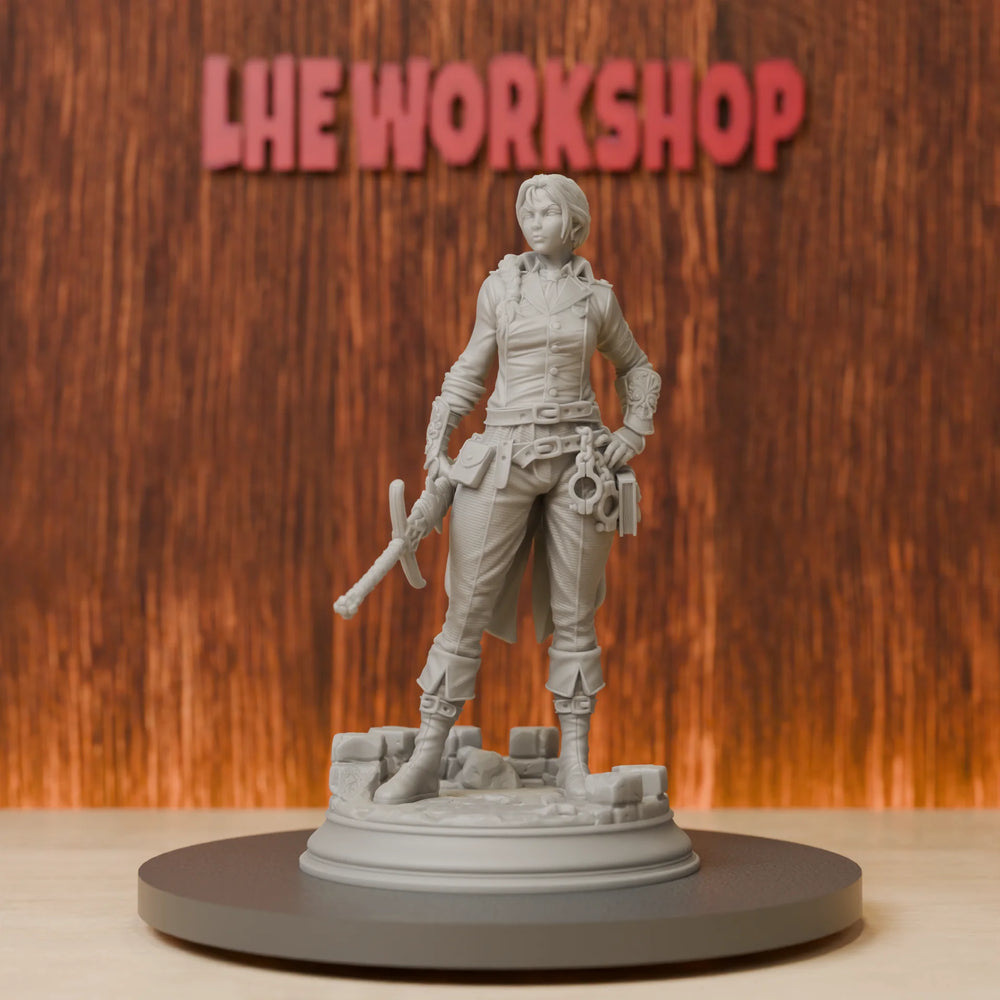 75mm Female Adventurer with Dual Blades, Resin Model Figure Kit, Fantasy Theme, Unassembled and Unpainted