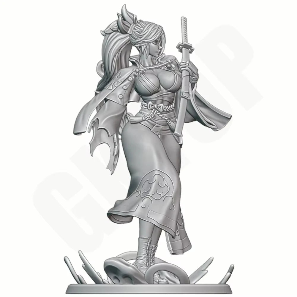 1/24 Warrior Queen with Spiked Crown, Resin Model Figure Kit, Fantasy Theme, Unassembled and Unpainted