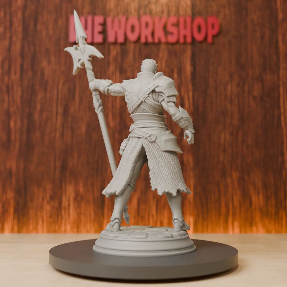 28mm Halberd Warrior, Resin Model Figure Kit, Fantasy Theme, Unassembled and Unpainted