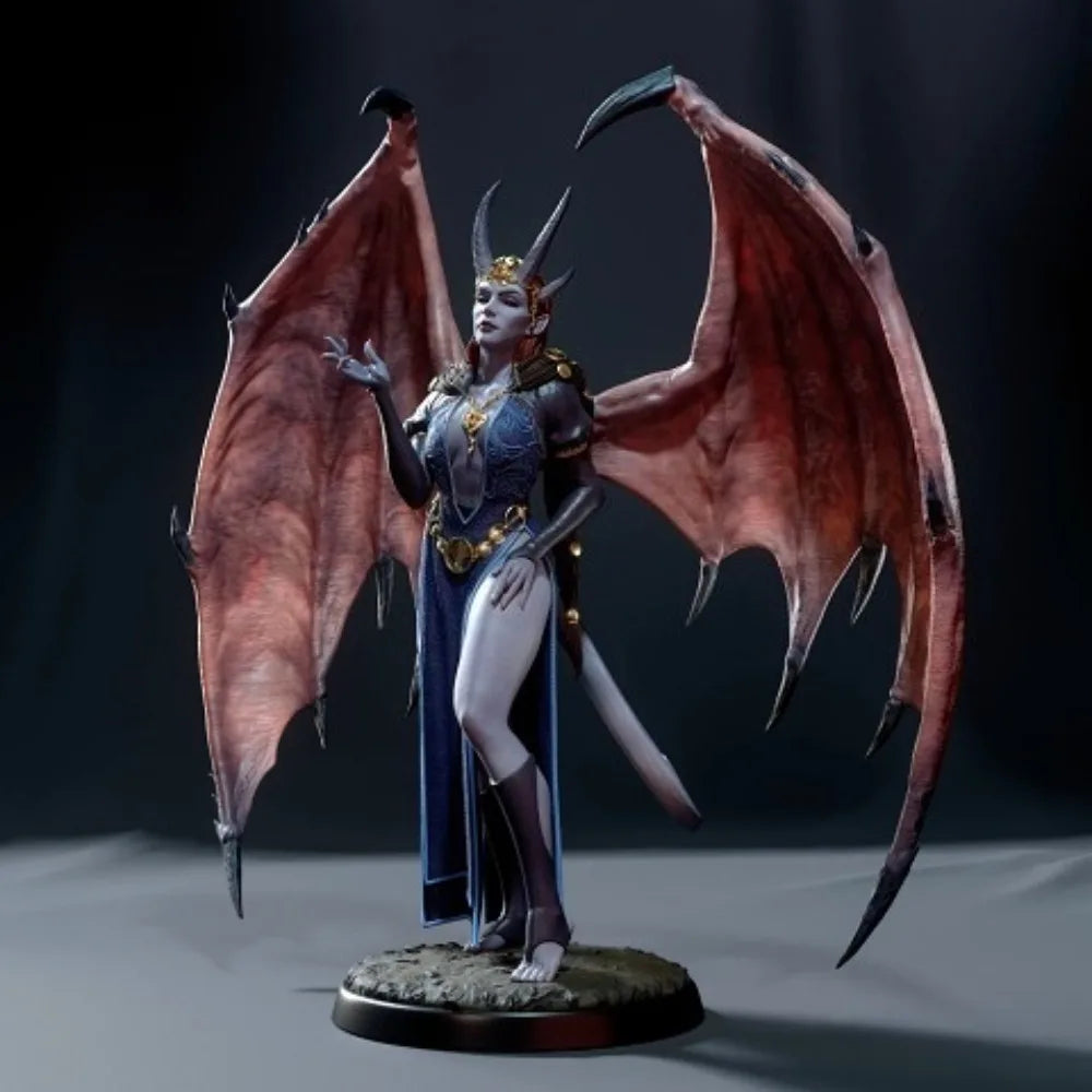 120mm Demon Female, Resin Model Figure Kit, Fantasy Theme, Unassembled and Unpainted