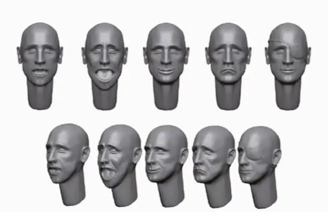 1/35 Character Head Set, 20 Figures, Resin Model Figure Kit, Anime Theme, Unassembled and Unpainted