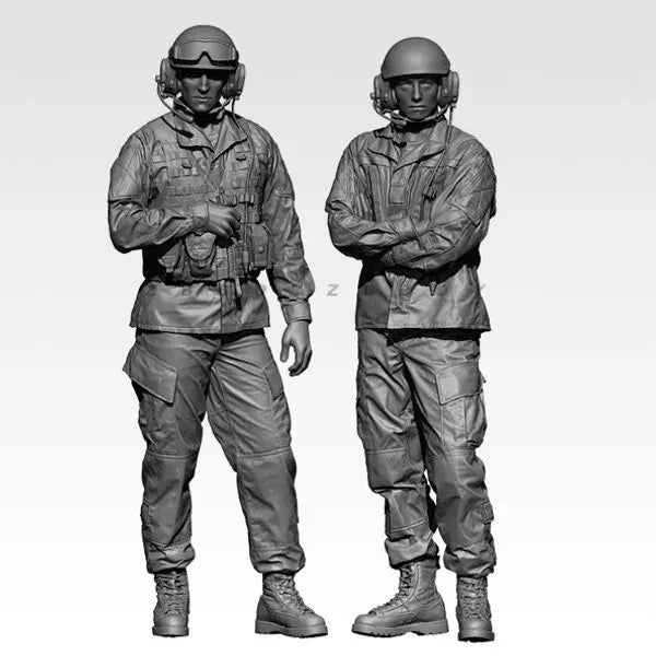 1/35 Modern Warfare Soldiers, 2 Figures, Resin Model Figure Kit, Unassembled and Unpainted