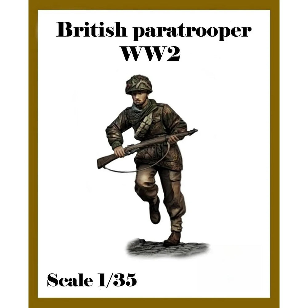 1/35 WWII British Paratroopers Combat Scene, 3 Figures, Resin Model Diorama Kit, Unassembled and Unpainted