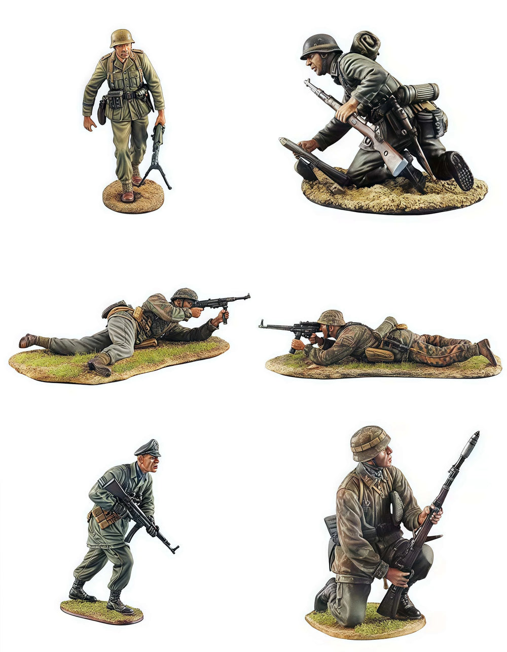 1/35 WWII British Infantry in Combat Assault, 6 Figures, Resin Model Figure Kit, Unassembled and Unpainted