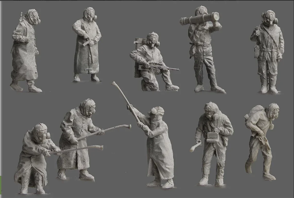 1/72 Modern Russian Armed Forces Soldiers, 10 Figures, Resin Model Figure Kit, Unassembled and Unpainted