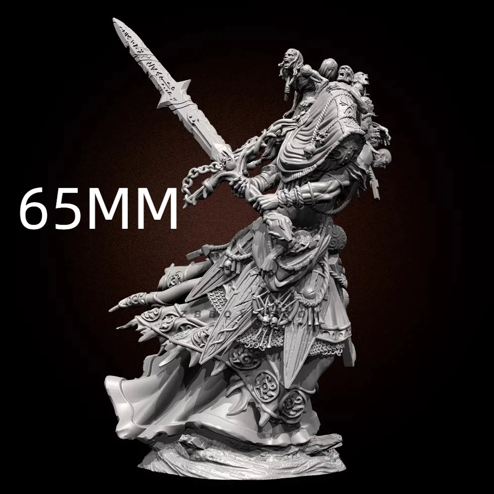 105mm Dark Fantasy Sword Warrior, Resin Model Figure Kit, Fantasy Theme, Unassembled and Unpainted