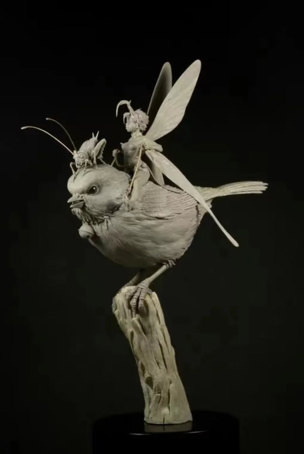 1/35 Elf Rider on Bird Creature, Resin Model Figure Kit, Fantasy Theme, Unassembled and Unpainted