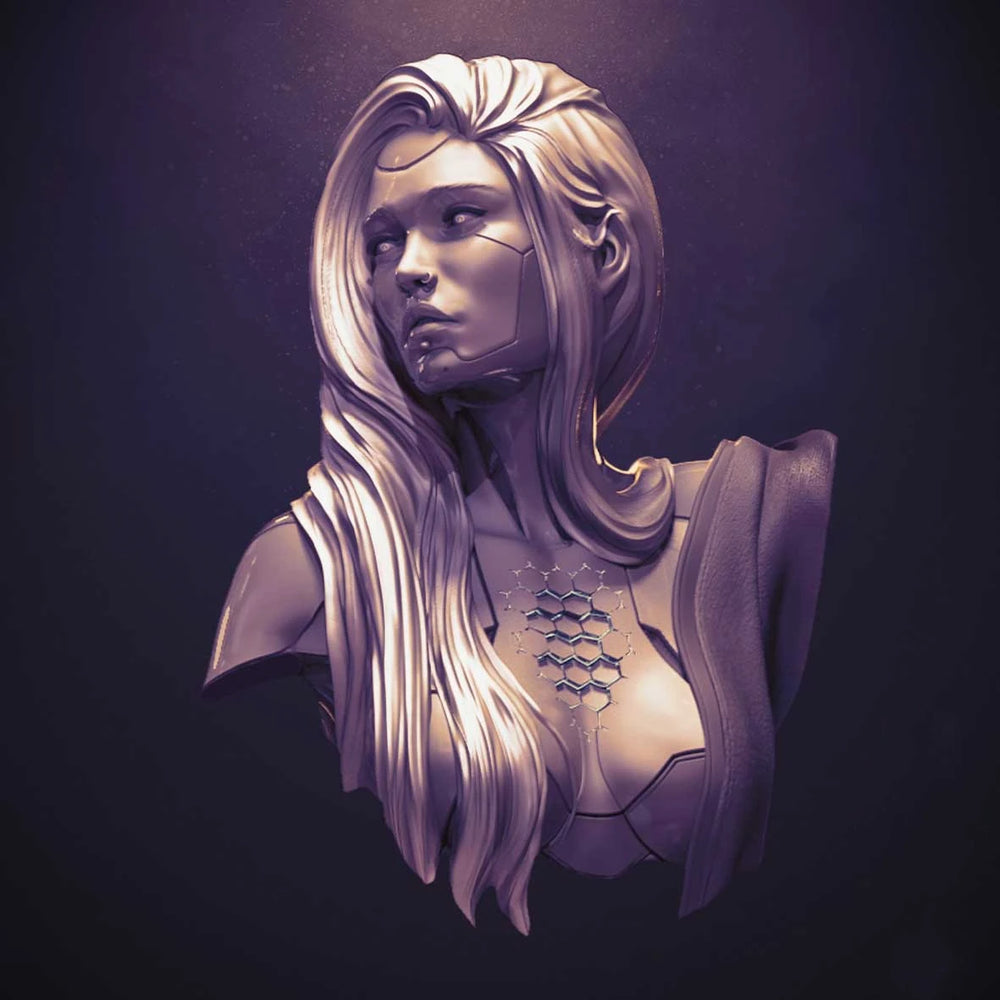 65mm Female Warrior in Armor, Resin Model Bust Kit, Fantasy Theme, Unassembled and Unpainted