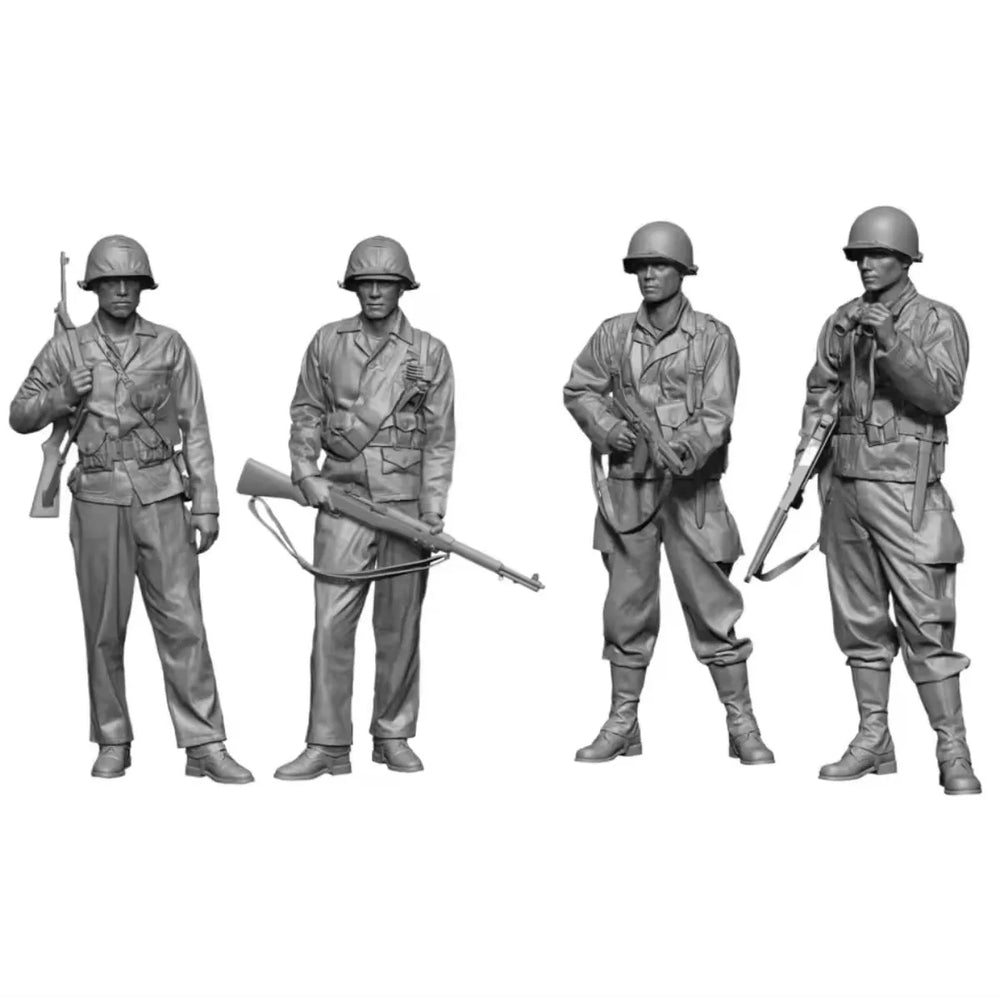 1/35 WWI Infantry Squad in Combat, 4 Figures, Resin Model Figure Kit, Unassembled and Unpainted