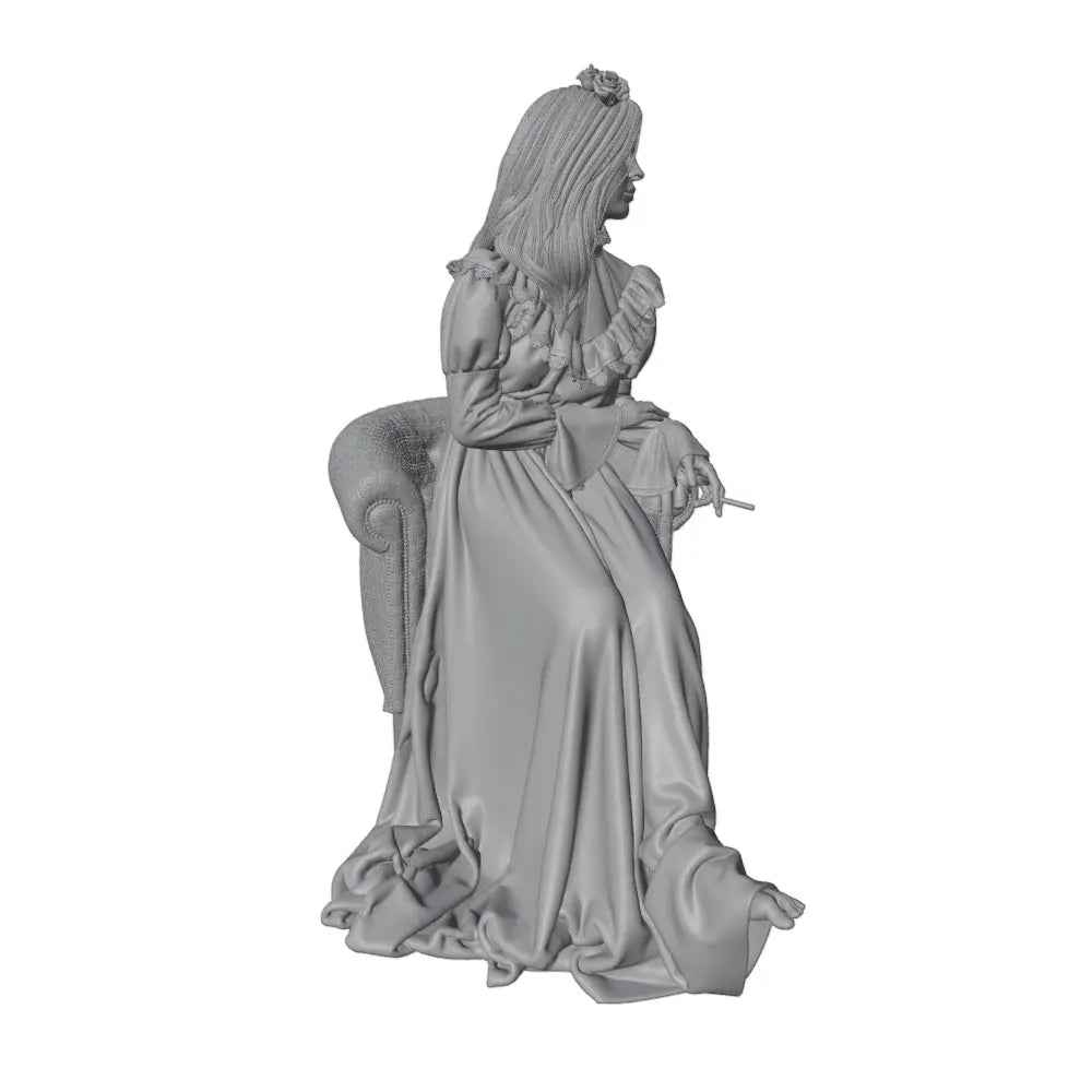 1/24 Woman in Flowing Robes Seated, Resin Model Figure Kit, Unassembled and Unpainted