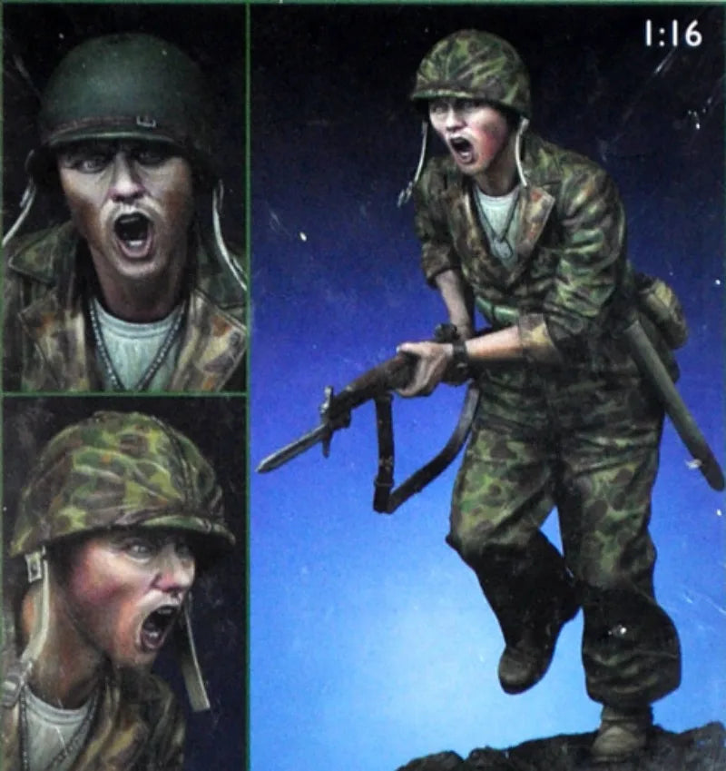 1/16 Modern US Marine, 2 Figures, Resin Model Figure Kit, Unassembled and Unpainted