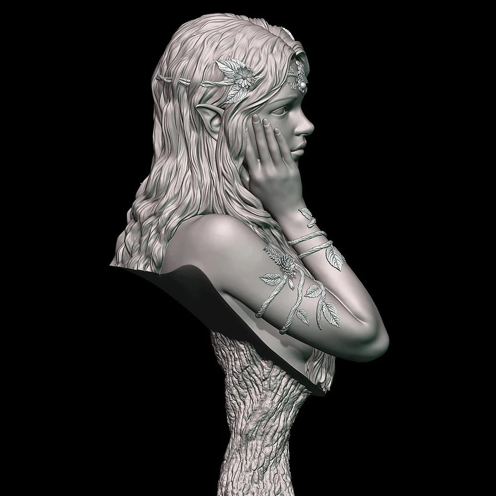 1/10 Avalynne Forest Healer, Resin Model Bust Kit, Fantasy Theme, Unassembled and Unpainted