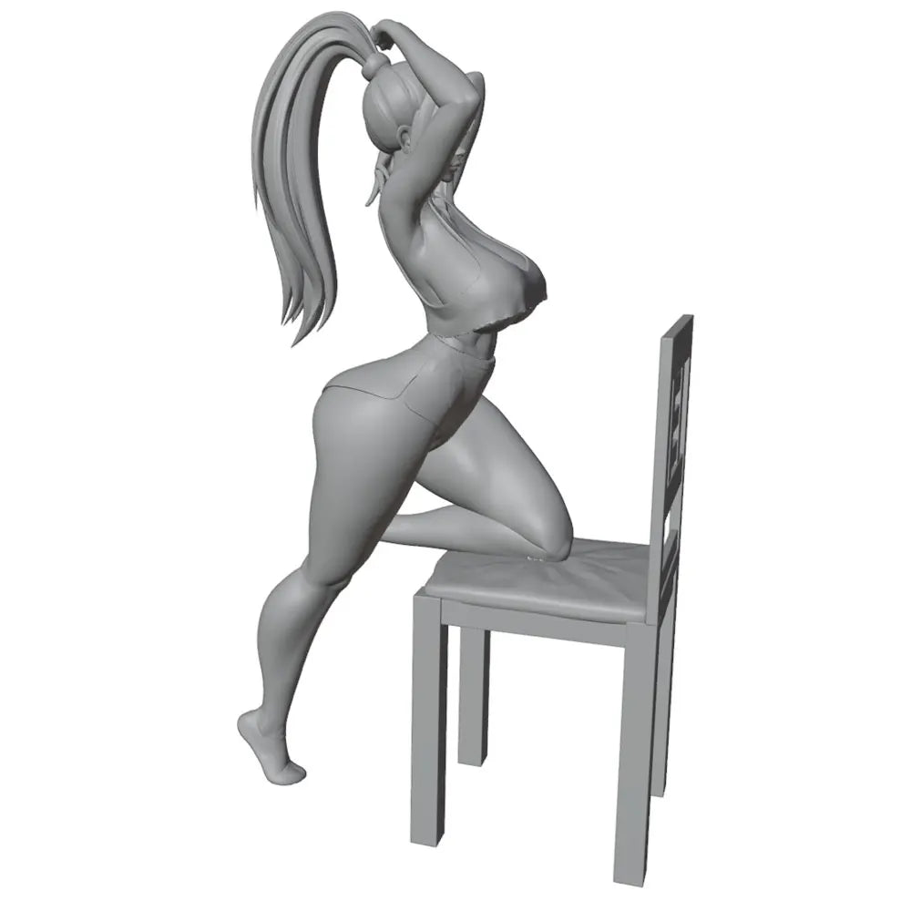 75mm Long-Haired Woman, Resin Model Figure Kit, Unassembled and Unpainted