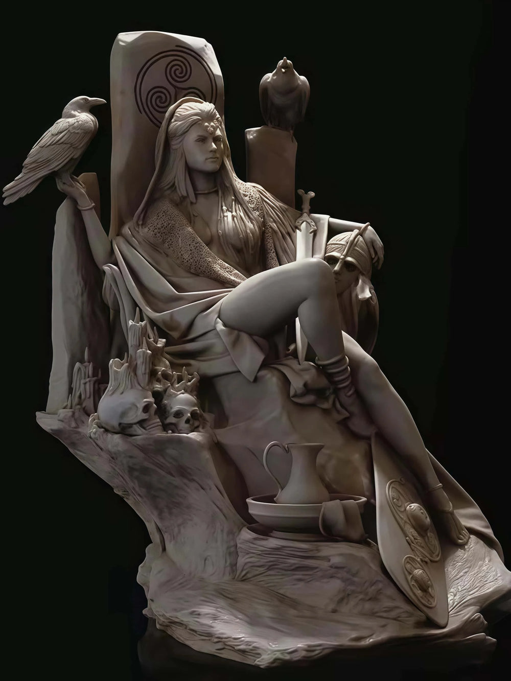 75mm Dark Queen Sorceress, Resin Model Figure Kit, Fantasy Theme, Unassembled and Unpainted