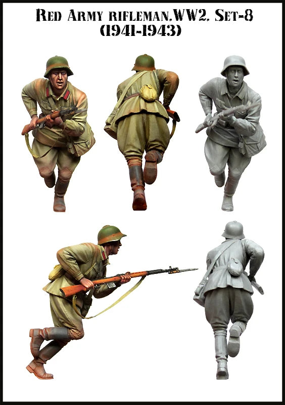 WWII Soviet Red Army Rifleman — 1/35 Resin Figure Set