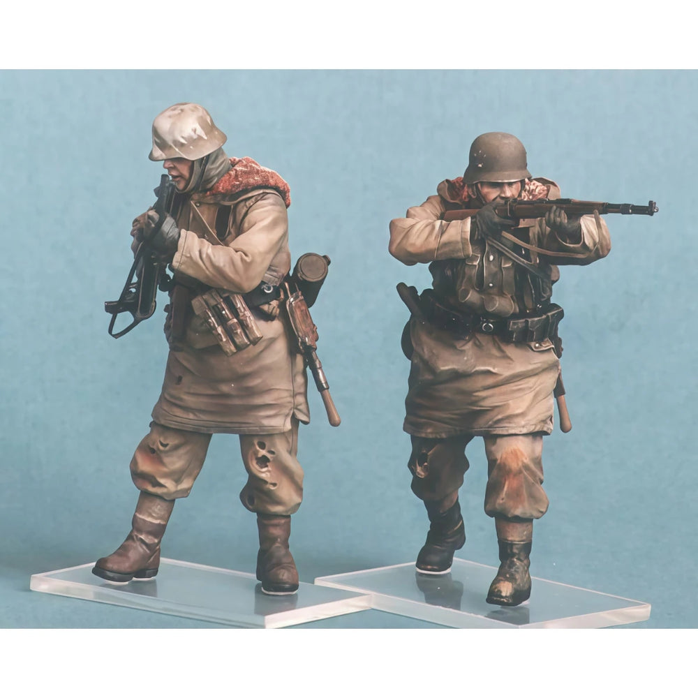 1/35 WWII German Infantry in Combat Poses, 6 Figures, Resin Model Figure Kit, Unassembled and Unpainted