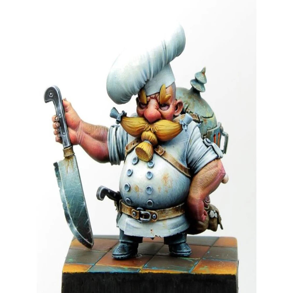 49mm Dwarf Warrior with Feathered Beard, Resin Model Figure Kit, Fantasy Theme, Unassembled and Unpainted
