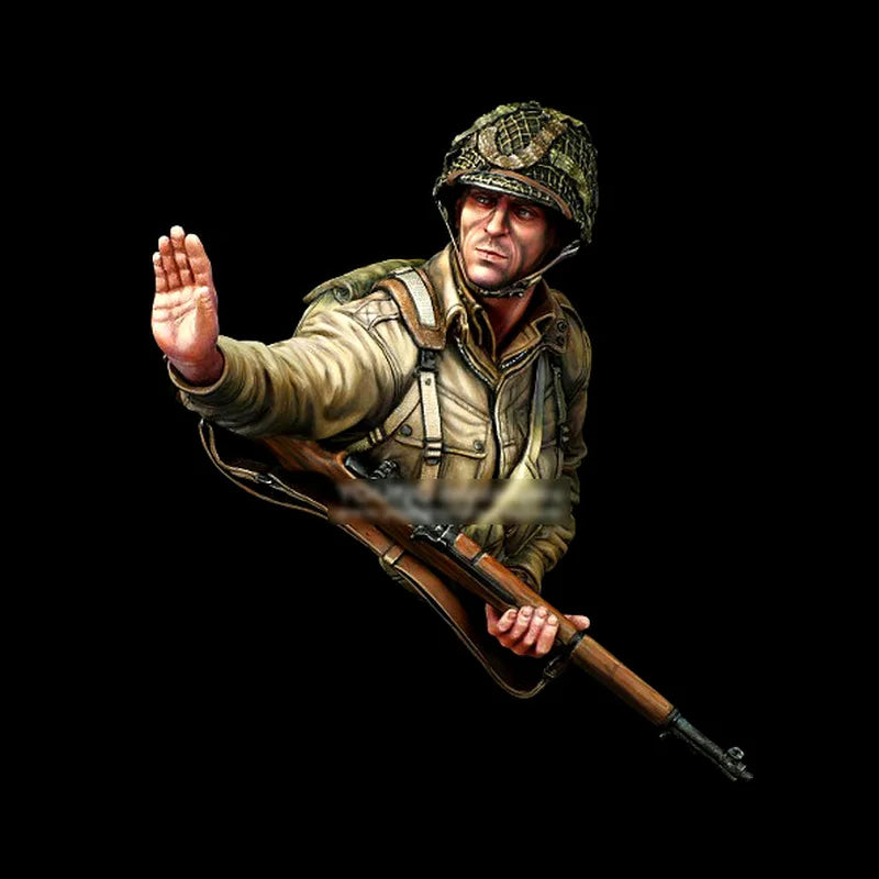 1/10 WWII USA Airborne, Resin Model Bust Kit, Unassembled and Unpainted