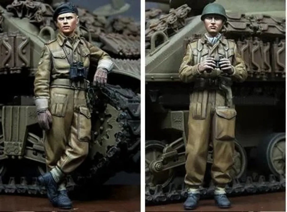 1/35 WWII British Combat Soldiers, 3 Figures, Resin Model Figure Kit, Unassembled and Unpainted