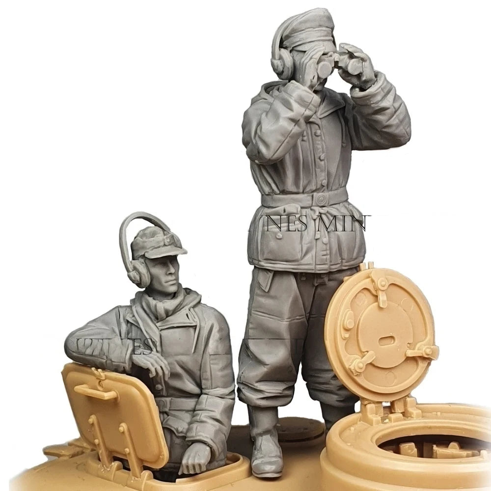 1/35 WWII German Soldier Observation Team, 2 Figures, Resin Model Figure Kit, Unassembled and Unpainted