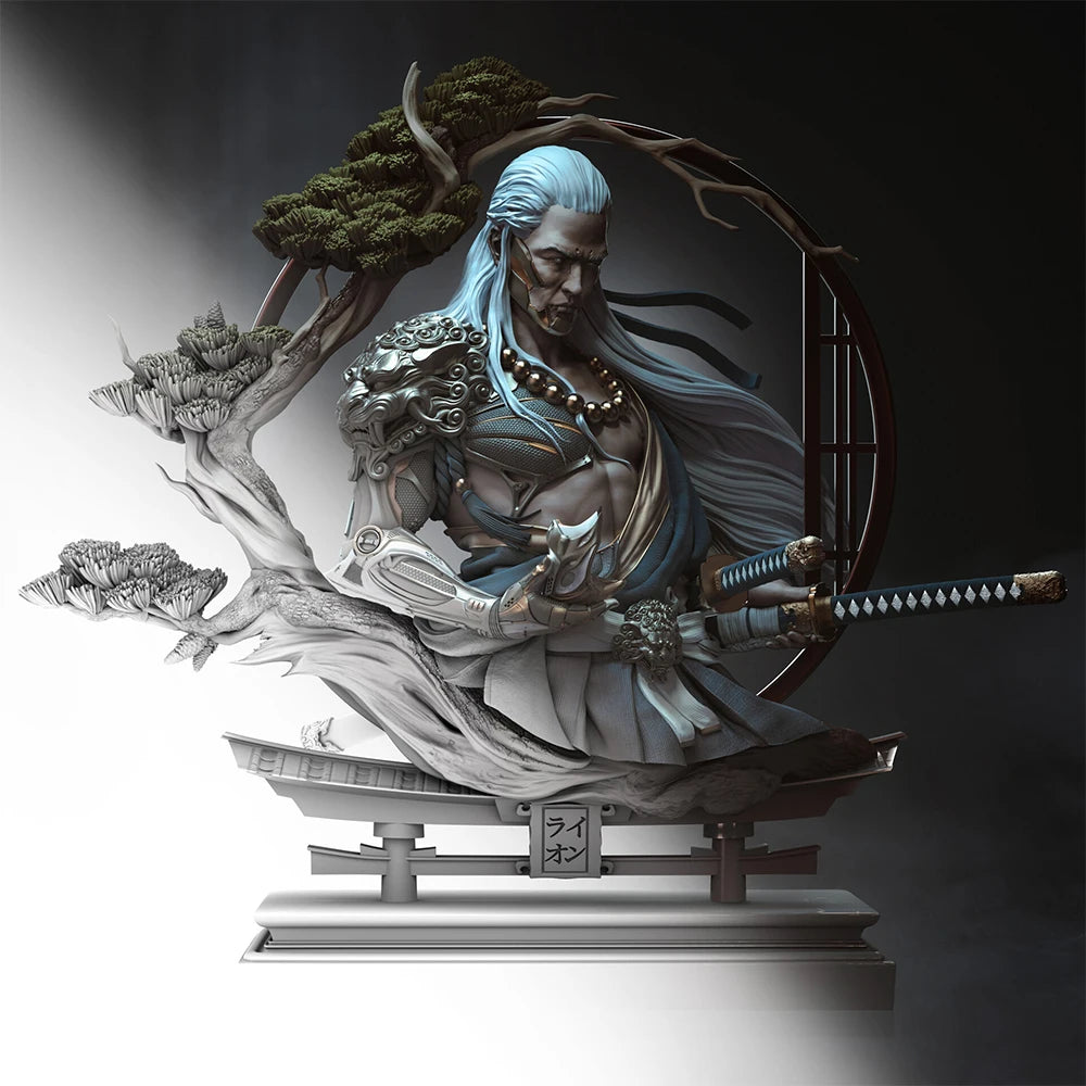 Female with Dragon Motifs, Resin Model Figure Kit, Fantasy Theme, Unassembled and Unpainted