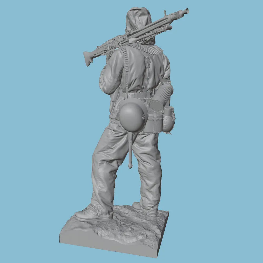1/24 Modern Soldier with Rifle, Resin Model Figure Kit, Unassembled and Unpainted
