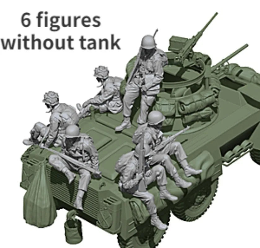 1/16 WWII US Infantry Squad, 6 Figures, Resin Model Figure Kit, Unassembled and Unpainted