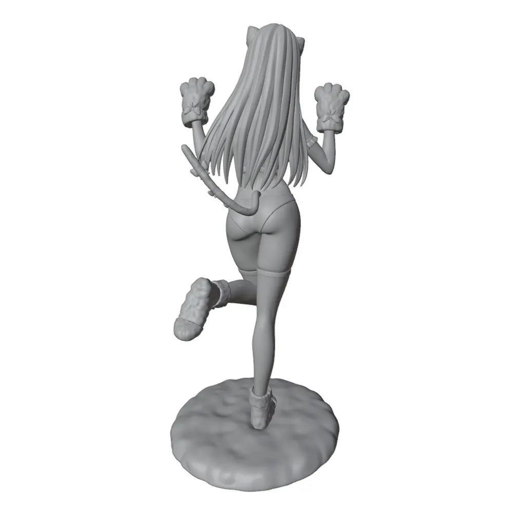 1/24 Catgirl in Crop Top with Paw Claws, Resin Model Figure Kit, Anime Theme, Unassembled and Unpainted