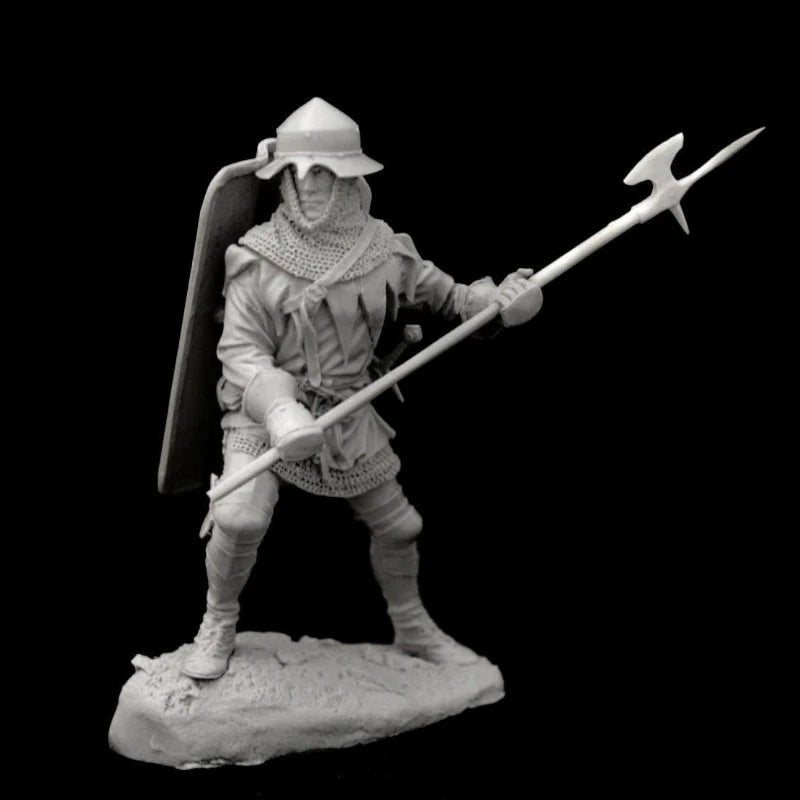 1/24 Medieval Hussite Infantryman, Resin Model Figure Kit, Unassembled and Unpainted